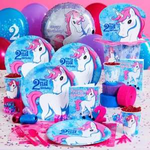  Enchanted Unicorn 2nd Birthday Basic Party Pack for 8 