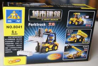 City Building Toy Fork Truck Car All New Set Bricks NIB 8041 Free 