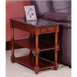 Leick Furniture Stone Terrace Granite Tier Chairside Table in Russet 