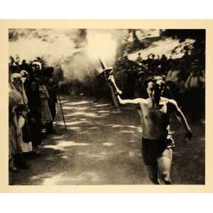 1936 Olympic Torch Runner Crowd People Leni Riefenstahl 