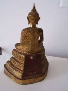 ANTIQUE THAI BRONZE SITTING BUDDHA ( THAILAND )  