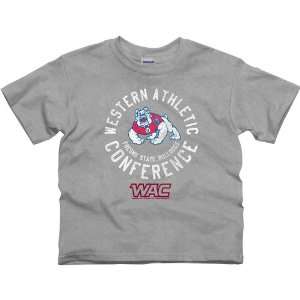  Fresno State Bulldogs Youth Conference Stamp T Shirt   Ash 