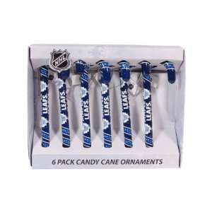  Toronto Maple Leafs 6 Pk Candy Cane Ornaments Sports 
