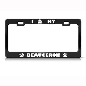  Beauceron Dog Dogs Black Animal Metal License Plate Frame 