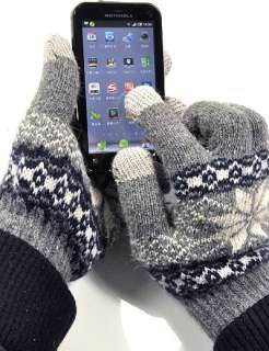 Touch Screen Phone Notebook Wool Blends Gray black Flakes Gloves 