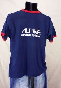 Vtg 80s Alpine Car Audio Large Ringer T Shirt  