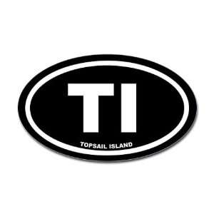  TI Topsail Island Black Euro Beach Oval Sticker by 