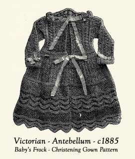 Victorian Knit Infant Christening Baptism Gown Pattern  
