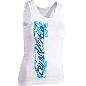    Fly Racing Womens Script Tank Top   2010   Small/White Automotive