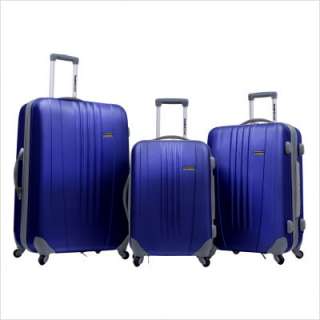 Travelers Choice Toronto 3 Piece Hardside Spinner Luggage in Black 