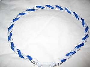 Phiten Tornado 20 Necklace White/Royal Blue  Custom  