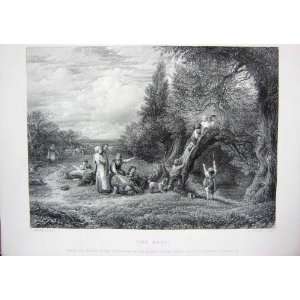    1873 Art Journal Nest Children Tree Country Linnell