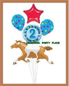 CIRCUS farm horse pony birthday party 2nd balloons two  