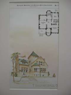 Bachelors Home, St. Louis, MO, 1888, Original Plan  