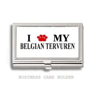Belgian Tervuren Love My Dog Paw Business Card Holder Case