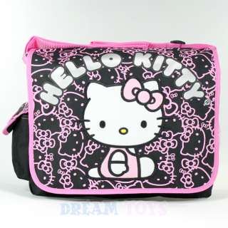 Sanrio Hello Kitty Black Glitter Large Messenger Bag   Backpack Girls 