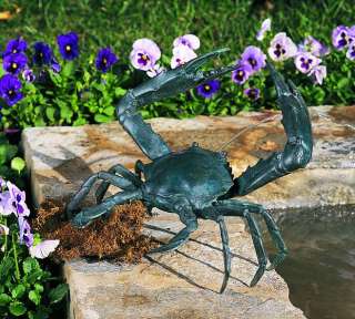 13 Bronze Garden Fountain Spitter CRAB coastal decor  