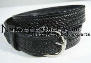 NEW WESTERN WEAVE TOOLED Brown,Black LEATHER Belt 525  