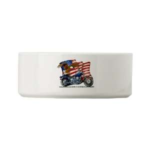  Dog Cat Food Water Bowl Motorcycle Eagle And US Flag 