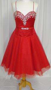 Short Dress Ball Gown Party Evening CocktaiL Red 14 NEW  