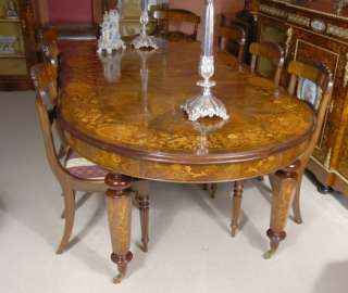 Italian Marquetry Walnut Dining Table Seats 10 Diner  