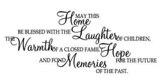 MAY THIS HOME BE BLESSED WITH LAUGHTER * Wall Quotes Art Sticker 