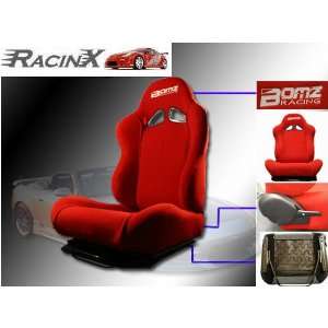  Red Universal Racing Seats   Pair Automotive