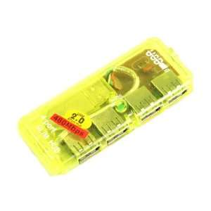   Port Mini USB HUB High Speed 480 Mbps PC Slim Yellow Electronics