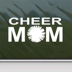  Cheerleading Sports White Sticker CHEER MOM Laptop Vinyl 