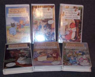 This is for a lot of 6 Beatrix Potter World of Peter Rabbit VHS Tapes 