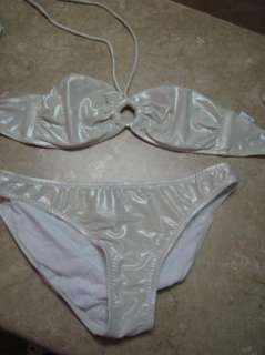 RITCHIE Bikini Swim Suit BANDEAU 2PC Shimmer White S/B  