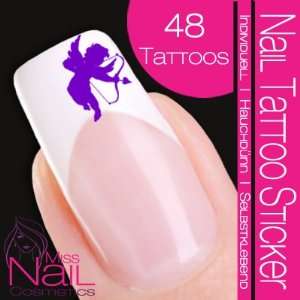  Nail Tattoo Sticker Angel / Cupid   purple Beauty