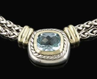   Yurman Sterling Silver / 14k Yellow Gold Blue Topaz Necklace  