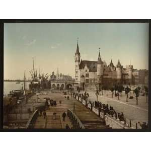   of View of the Steen with the port, Antwerp, Belgium