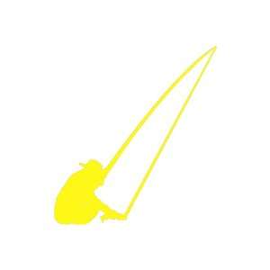  Fly Fishing small 3 Tall YELLOW vinyl window decal 