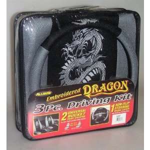  Allison Dragon 3 Piece Seat Cover Driving Kit   Black 