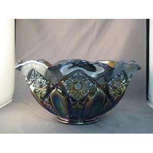Amethyst Purple Carnival Glass Flaired Centerpiece Bowl  