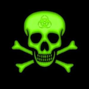  Green Biohazard Skull Sticker Automotive