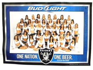 RAIDERS BUD LIGHT POSTER SEXY GIRLS ONE NATION ONE BEER  