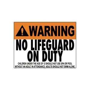  Warning No Lifeguard Sign 1304Wa2418E