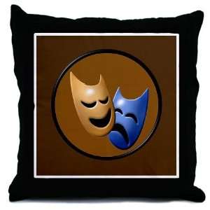 Theatre Masks Colorful Throw Pillow by  