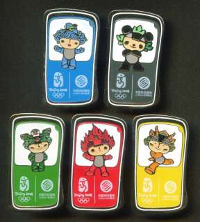 2008 Beijing Olympic China Mobile 5 Fuwa Mascots Mobile Phone shaped 