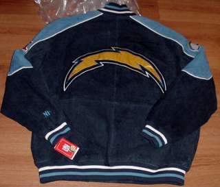 SAN DIEGO CHARGERS SUEDE LEATHER JACKET MEDIUM SPECIAL  