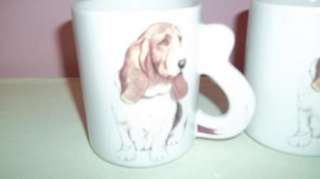 Basset Hound Dog Mug 2 in lot tail is on handle Animal  
