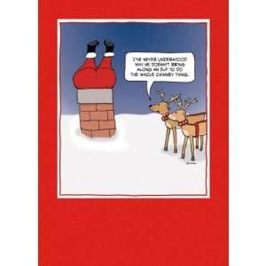  Funny Christmas card Santa Stuck