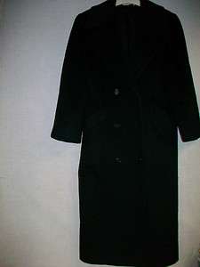 Ladies Morton Bernard by Harve Benard Long Black Wool Coat sz 6 