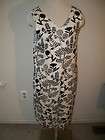 HARVE BENARD jumper dress size 16 M black white floral 42 inches long 