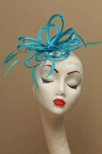   Fascinator Wedding Races Hat Choose any colour satin & feathers CO