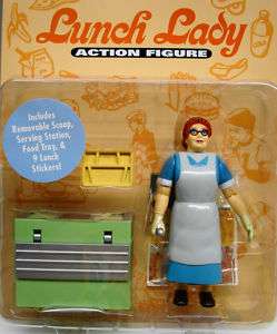 Lunch Lady Humorous Action Figure set w/Accessories MIP Clean Gag Gift 