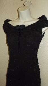   20s flapper style elegant black dress  Carole Little size 4  